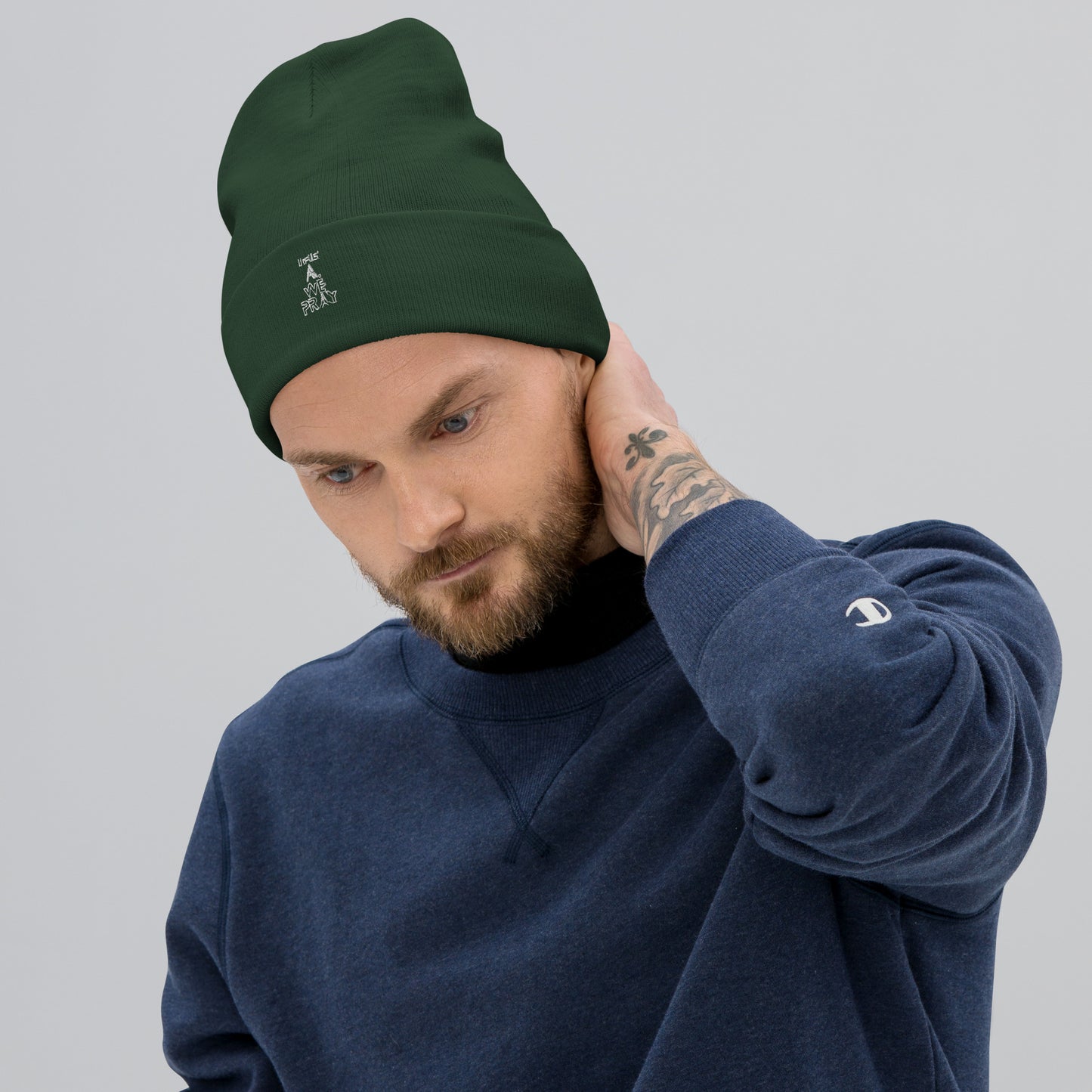 In the A, We Pray Embroidered Beanie