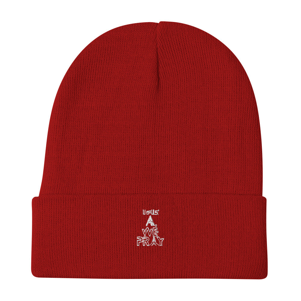 In the A, We Pray Embroidered Beanie